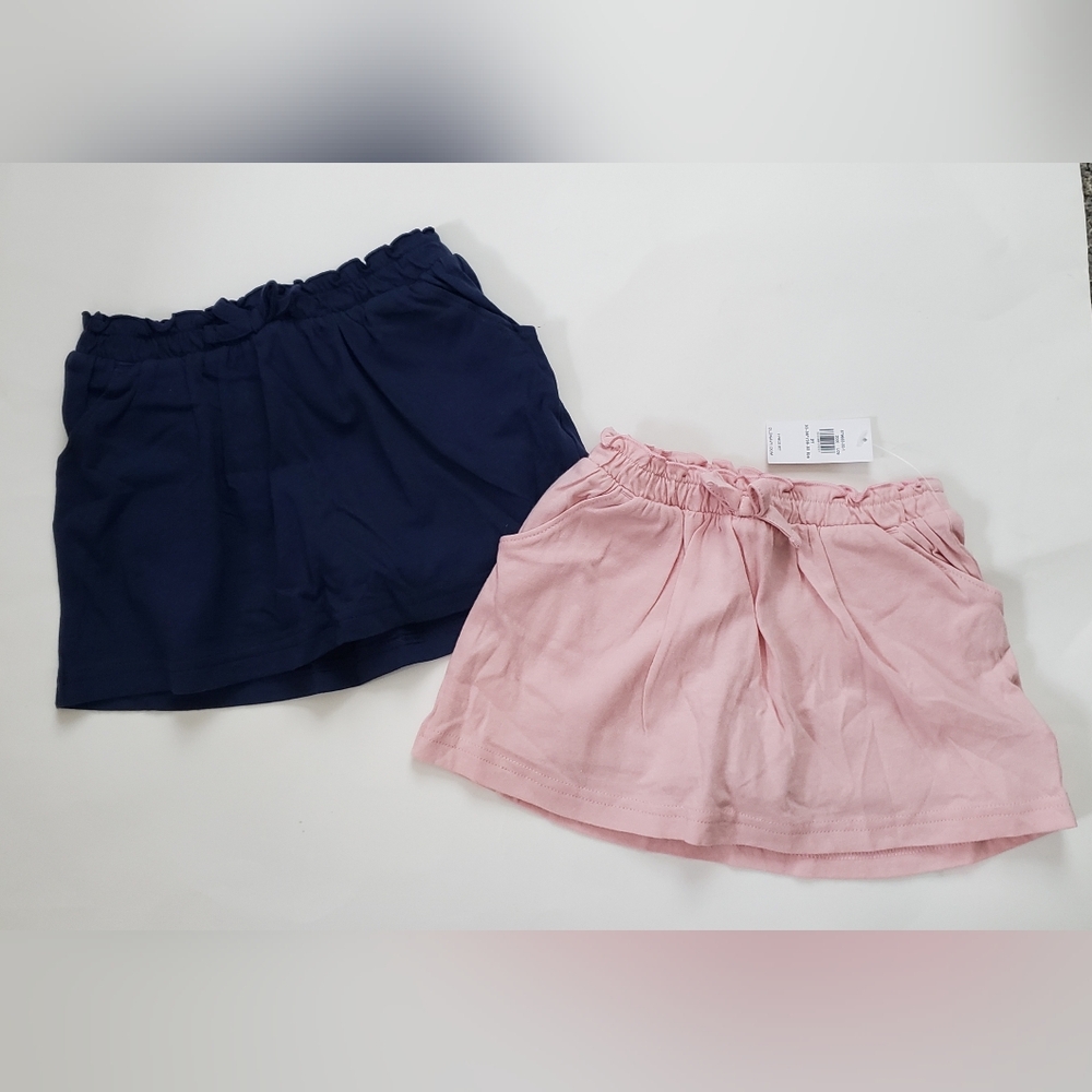 NEW Old Navy Ruffle Waist Jersey Knit Skort 2-Pack Toddler Girls 2T Pink & Navy